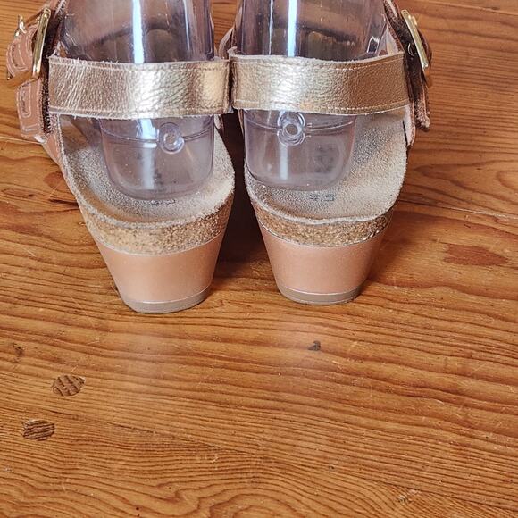 NAOT WOMEN DYNASTY SANDAL LEATHER SLING BACK STRAPPY WEDGE HEEL ISREAL 40 US 9 - Picture 4 of 8